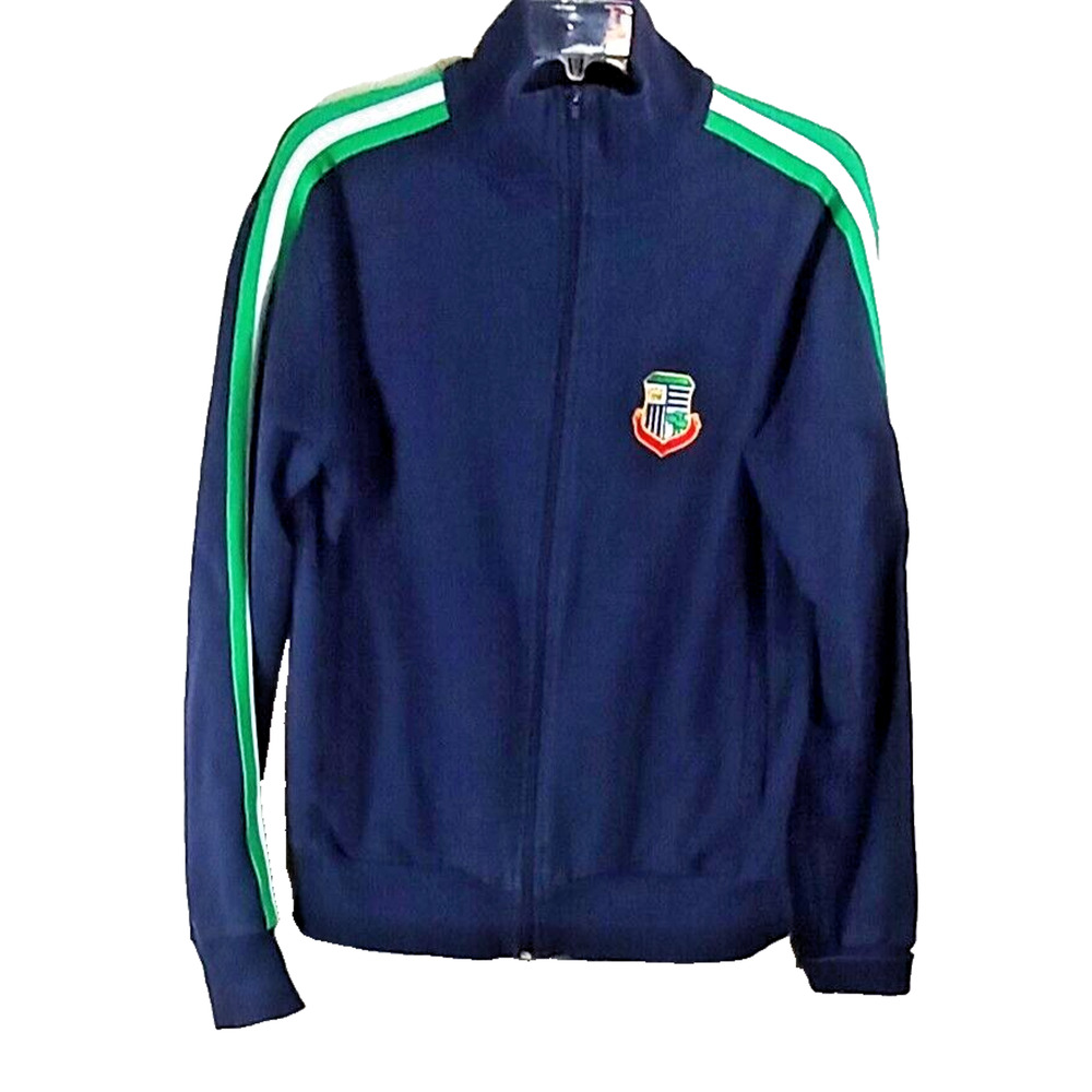Vintage Rainforest Cafe Navy Blue Track Jacket Men's Size Large Full Zip Logo